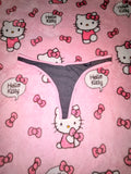 “Sweet” Pink and Gray Thong Panties